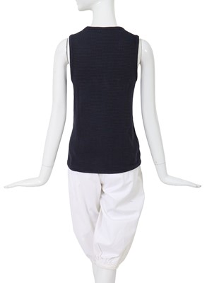 Lot 49 - A Comme des Garçons blue and white cotton ensemble, probably ‘Indigo Dye and Twist’ collection, Spring-Summer 1982