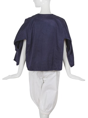 Lot 49 - A Comme des Garçons blue and white cotton ensemble, probably ‘Indigo Dye and Twist’ collection, Spring-Summer 1982