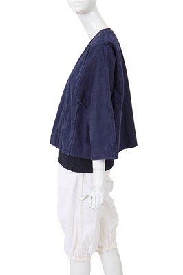 Lot 49 - A Comme des Garçons blue and white cotton ensemble, probably ‘Indigo Dye and Twist’ collection, Spring-Summer 1982