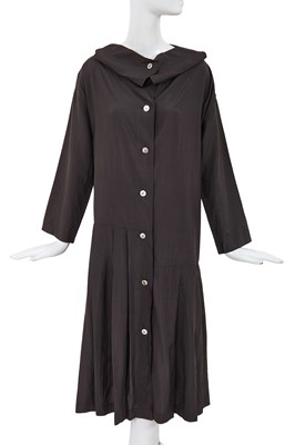 Lot 68 - A Comme des Garçons charcoal grey silk dress, probably ‘Patchworks and X’ collection, Spring-Summer 1983
