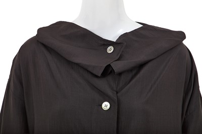 Lot 68 - A Comme des Garçons charcoal grey silk dress, probably ‘Patchworks and X’ collection, Spring-Summer 1983