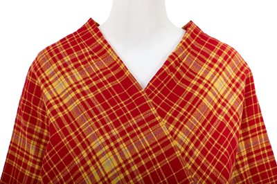Lot 61 - A Comme des Garçons red and white tartan wool top, ‘Holes’ collection, Autumn-Winter 1982-83