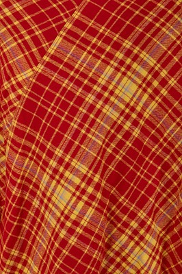 Lot 61 - A Comme des Garçons red and white tartan wool top, ‘Holes’ collection, Autumn-Winter 1982-83