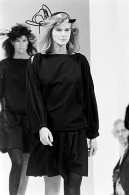 Lot 64 - A Comme des Garçons black wool dress, probably ‘Holes’ collection, Autumn-Winter 1982-83