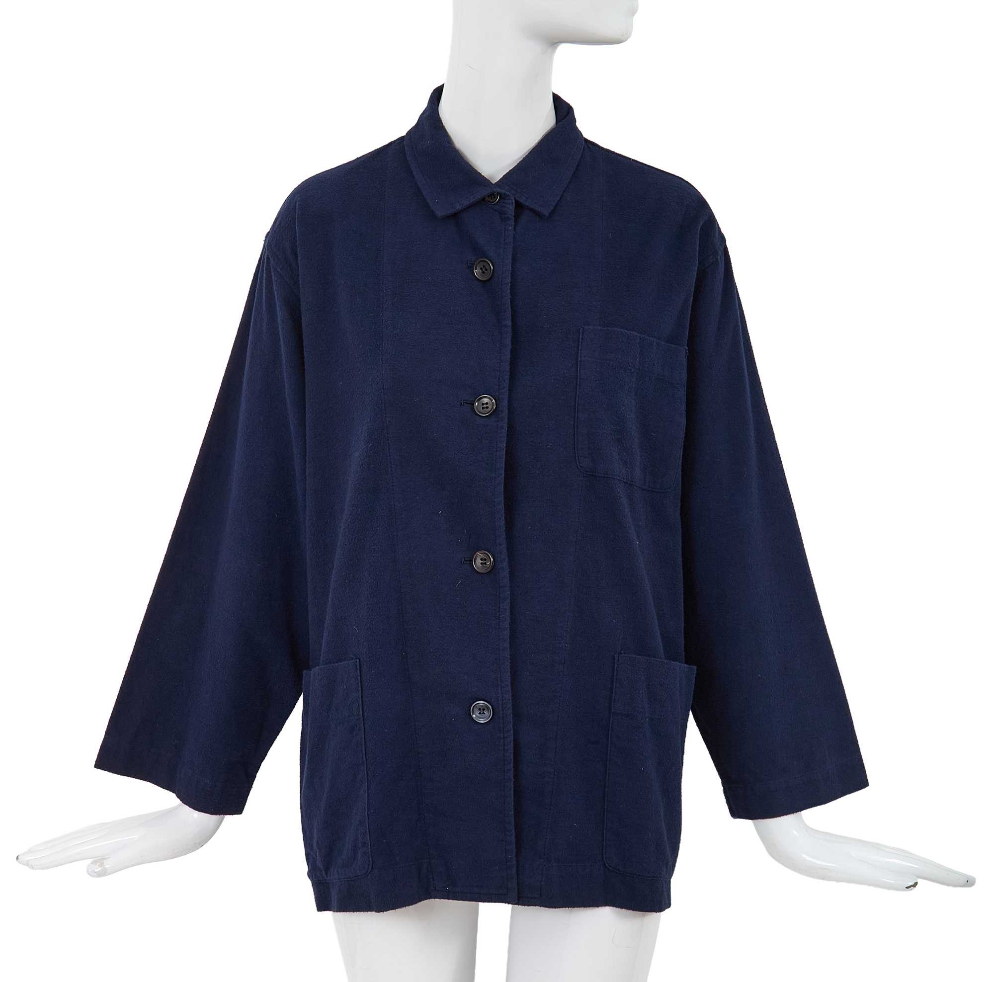 Lot 59 - A Comme des Garçons navy cotton flannel shirt, circa 1982