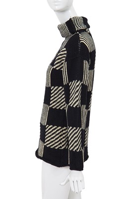 Lot 81 - A Comme des Garçons black and white wool sweater, probably ‘Gloves, Skirts, Quilted Big Coats’ collection, Autumn-Winter 1983-84