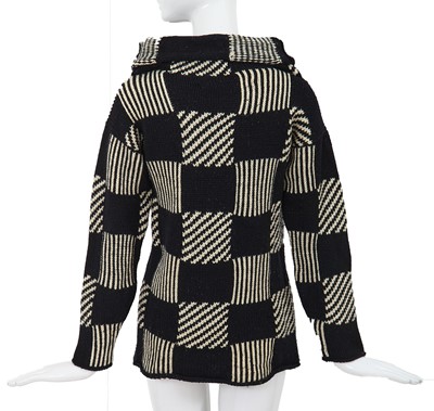 Lot 81 - A Comme des Garçons black and white wool sweater, probably ‘Gloves, Skirts, Quilted Big Coats’ collection, Autumn-Winter 1983-84