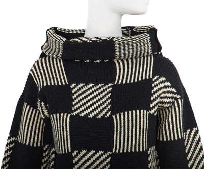 Lot 81 - A Comme des Garçons black and white wool sweater, probably ‘Gloves, Skirts, Quilted Big Coats’ collection, Autumn-Winter 1983-84
