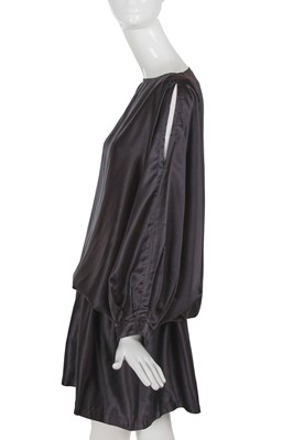 Lot 62 - A Comme des Garçons dark blue satin ensemble, ‘Holes’ collection, Autumn-Winter 1982-83