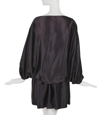 Lot 62 - A Comme des Garçons dark blue satin ensemble, ‘Holes’ collection, Autumn-Winter 1982-83