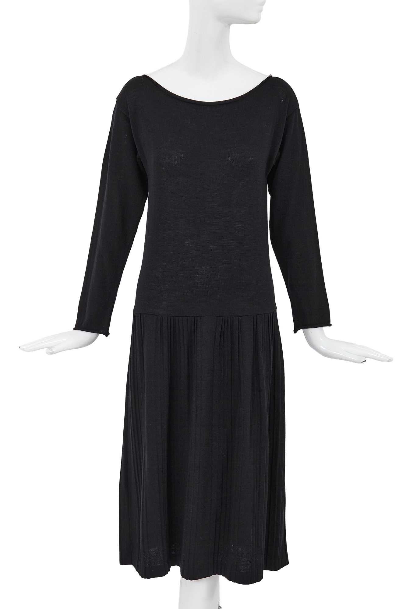 Lot 73 - A Comme des Garçons black wool-blend jersey dress, circa 1983