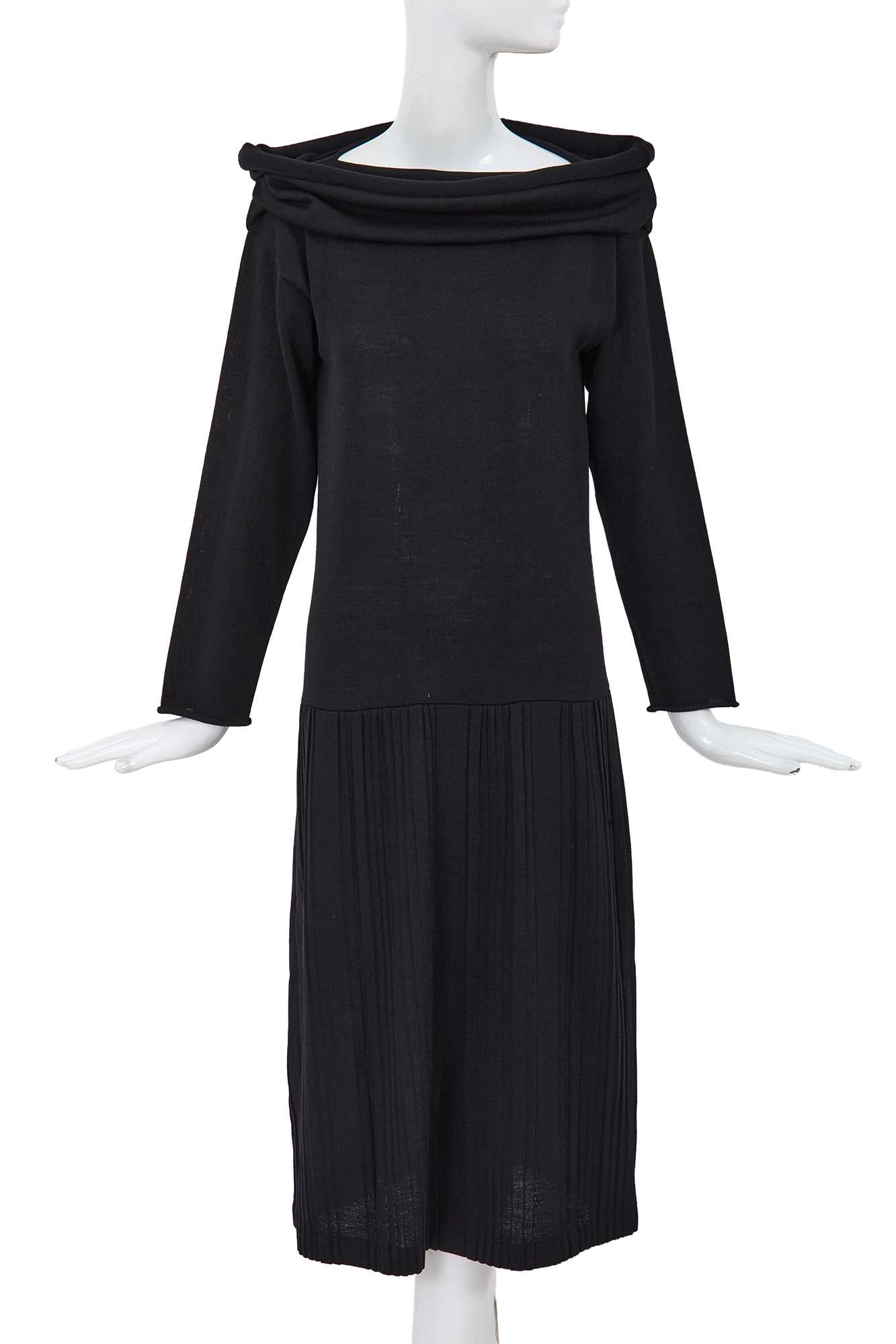 Lot 71 - A Comme des Garçons black wool-blend jersey dress, circa 1983