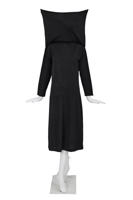 Lot 71 - A Comme des Garçons black wool-blend jersey dress, circa 1983
