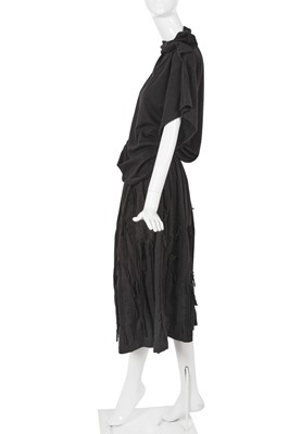 Lot 67 - A Comme des Garçons black cotton ensemble, ‘Patchworks and X’ collection, Spring-Summer 1983