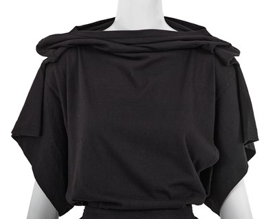 Lot 67 - A Comme des Garçons black cotton ensemble, ‘Patchworks and X’ collection, Spring-Summer 1983
