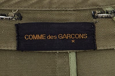 Lot 45 - A Comme des Garçons green and navy cotton drill coat, probably ‘Indigo Dye and Twist’ collection, Spring-Summer 1982