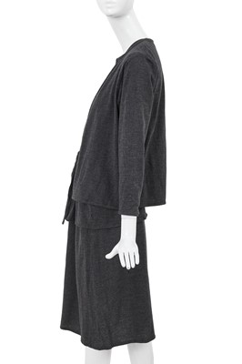 Lot 69 - A Comme des Garçons grey wool jersey three-piece ensemble, probably ‘Patchworks and X’ collection, Spring-Summer 1983