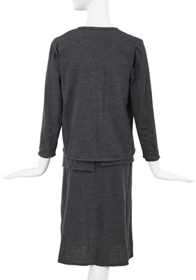 Lot 69 - A Comme des Garçons grey wool jersey three-piece ensemble, probably ‘Patchworks and X’ collection, Spring-Summer 1983