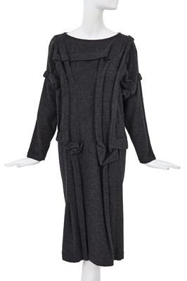 Lot 75 - A rare and important Comme des Garçons grey wool dress, ‘Gloves, Skirts, Quilted Big Coats’ collection, Autumn-Winter 1983-84