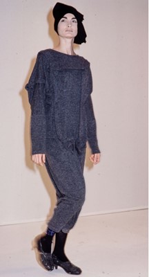 Lot 75 - A rare and important Comme des Garçons grey wool dress, ‘Gloves, Skirts, Quilted Big Coats’ collection, Autumn-Winter 1983-84