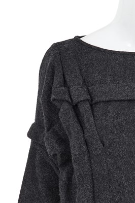 Lot 75 - A rare and important Comme des Garçons grey wool dress, ‘Gloves, Skirts, Quilted Big Coats’ collection, Autumn-Winter 1983-84