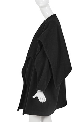 Lot 85 - A Comme des Garçons black wool coat, probably ‘Gloves, Skirts, Quilted Big Coats’ collection, Autumn-Winter 1983-84