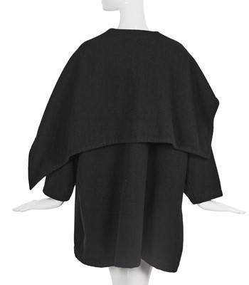 Lot 85 - A Comme des Garçons black wool coat, probably ‘Gloves, Skirts, Quilted Big Coats’ collection, Autumn-Winter 1983-84