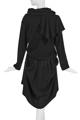 Lot 77 - A Comme des Garçons black wool ensemble, ‘Gloves, Skirts, Quilted Big Coats’ collection, Autumn-Winter 1983-84 s)’ collection, Autumn-Winter 1984-85