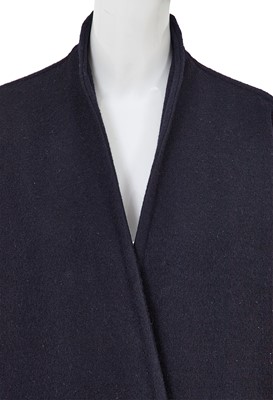 Lot 82 - A Comme des Garçons ink blue wool coat, probably ‘Gloves, Skirts, Quilted Big Coats’ collection, Autumn-Winter 1983-84