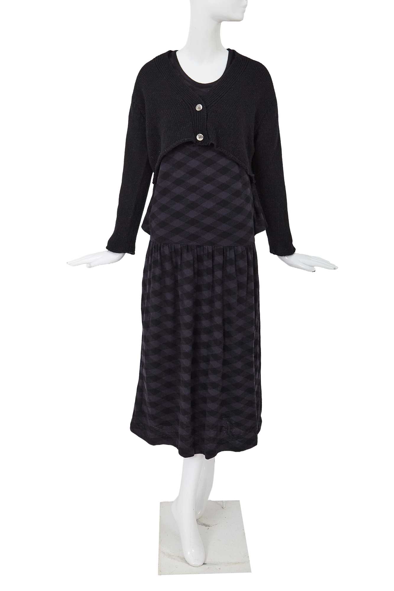 Lot 90 - A Comme des Garçons black and grey wool ensemble, circa 1984