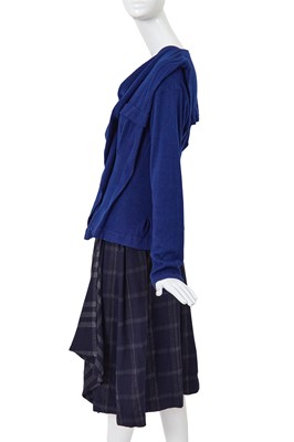 Lot 76 - A Comme des Garçons blue wool-blend ensemble, ‘Gloves, Skirts, Quilted Big Coats’ collection, Autumn-Winter 1983-84