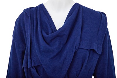 Lot 76 - A Comme des Garçons blue wool-blend ensemble, ‘Gloves, Skirts, Quilted Big Coats’ collection, Autumn-Winter 1983-84
