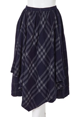 Lot 76 - A Comme des Garçons blue wool-blend ensemble, ‘Gloves, Skirts, Quilted Big Coats’ collection, Autumn-Winter 1983-84