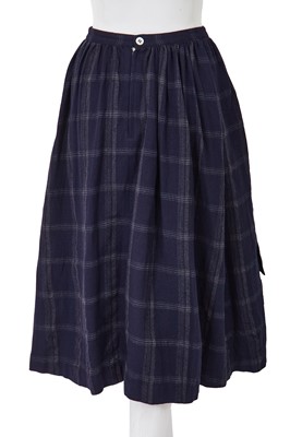 Lot 76 - A Comme des Garçons blue wool-blend ensemble, ‘Gloves, Skirts, Quilted Big Coats’ collection, Autumn-Winter 1983-84