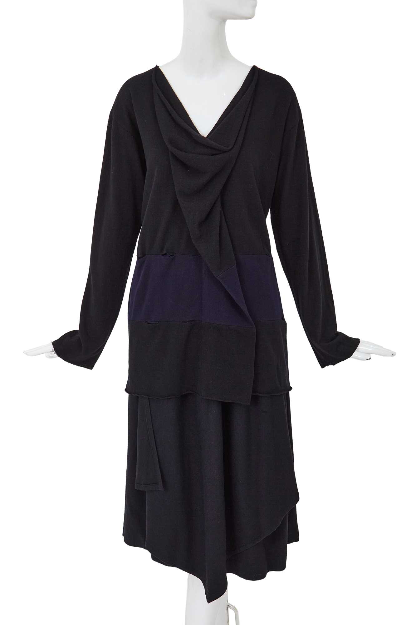 Lot 78 - A Comme des Garçons black wool ensemble, ‘Gloves, Skirts, Quilted Big Coats’ collection, Autumn-Winter 1983-84