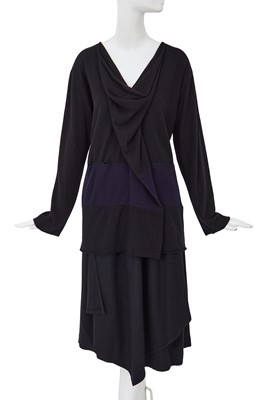 Lot 78 - A Comme des Garçons black wool ensemble, ‘Gloves, Skirts, Quilted Big Coats’ collection, Autumn-Winter 1983-84
