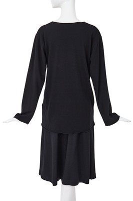 Lot 78 - A Comme des Garçons black wool ensemble, ‘Gloves, Skirts, Quilted Big Coats’ collection, Autumn-Winter 1983-84