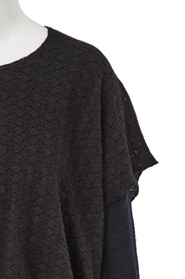 Lot 83 - A Comme des Garçons black wool double-layered top, probably ‘Gloves, Skirts, Quilted Big Coats’ collection, Autumn-Winter 1983-84