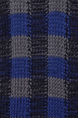 Lot 74 - A Comme des Garçons blue, grey and black checked wool sweater circa 1983