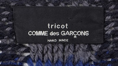 Lot 74 - A Comme des Garçons blue, grey and black checked wool sweater circa 1983