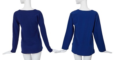 Lot 84 - Two Comme des Garçons blue wool tops, ‘Gloves, Skirts, Quilted Big Coats’ collection, Autumn-Winter 1983-84