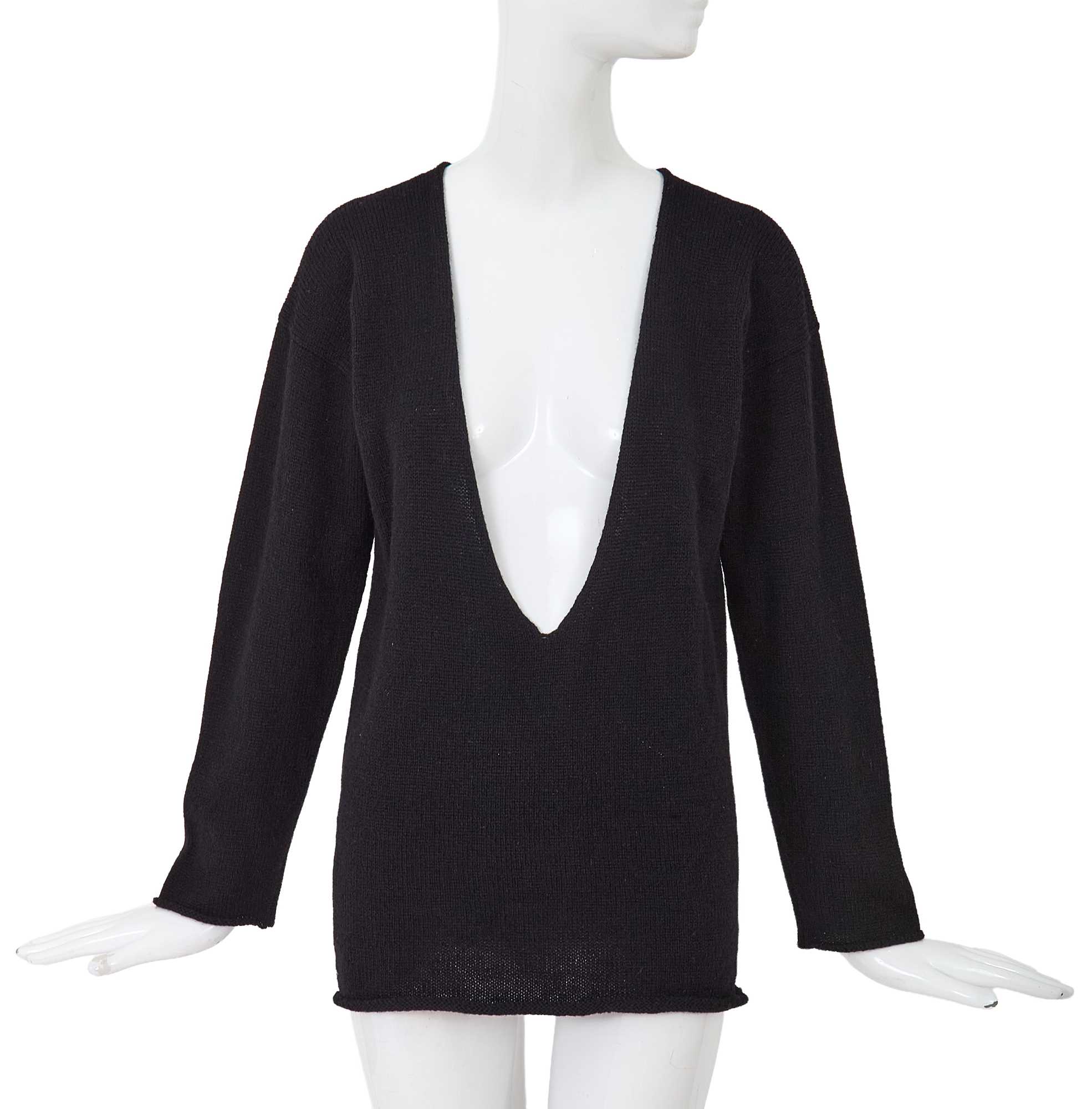 Lot 91 - A Comme des Garçons black knitted wool vareuse sweater, circa 1984