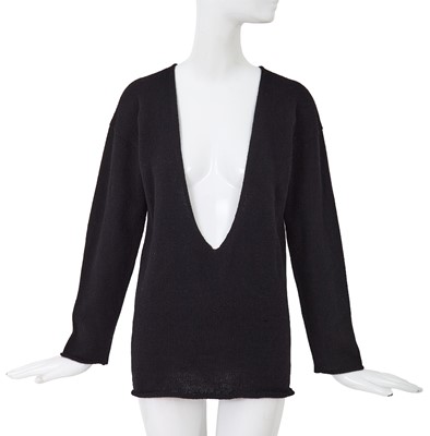 Lot 91 - A Comme des Garçons black knitted wool vareuse sweater, circa 1984