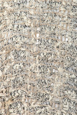 Lot 70 - A Comme des Garçons distressed beige cotton-hemp blend knitted sweater, probably ‘Patchworks and X’ collection, Spring-Summer 1983
