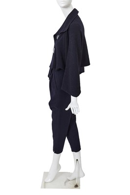 Lot 72 - A Comme des Garçons ink blue wool ensemble, circa 1983