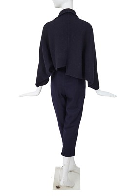 Lot 72 - A Comme des Garçons ink blue wool ensemble, circa 1983