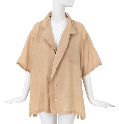 Lot 96 - A Comme des Garçons beige hemp shirt, ‘Mud-Dyed’ collection, Spring-Summer 1985