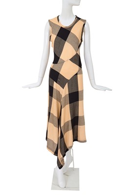 Lot 105 - A Comme des Garçons black and beige bias-cut rayon dress, ‘Bias Cutting’ collection, Spring-Summer 1986
