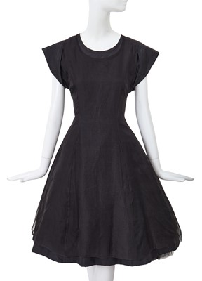 Lot 130 - A Comme des Garçons black silk evening dress, ‘Red is Black’ collection, Autumn-Winter 1988-89