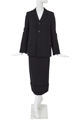 Lot 137 - A Comme des Garçons black wool suit, ‘Lilith’ collection, Autumn-Winter 1992-93